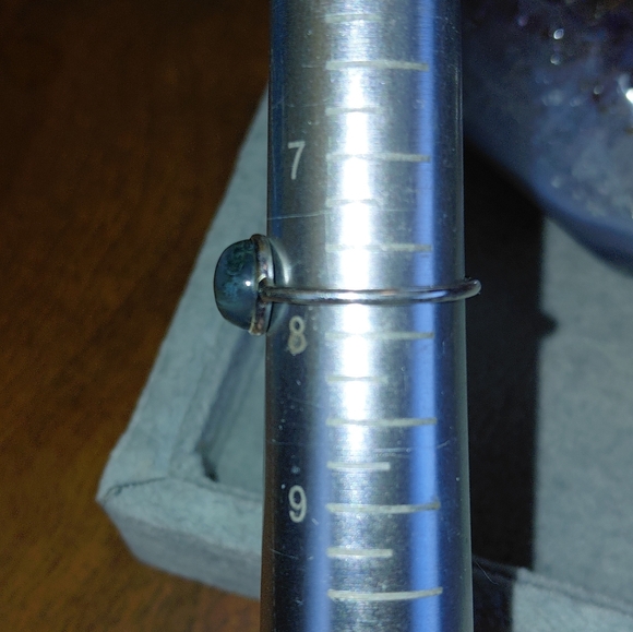 Dainty Moss Agate Silver Ring - Picture 9 of 10